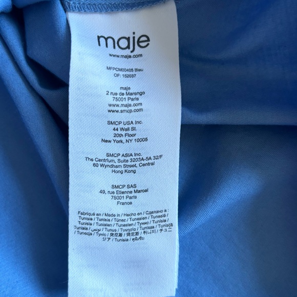 Maje Cinema Cropped Blue Button Down Shirt - Picture 15 of 17